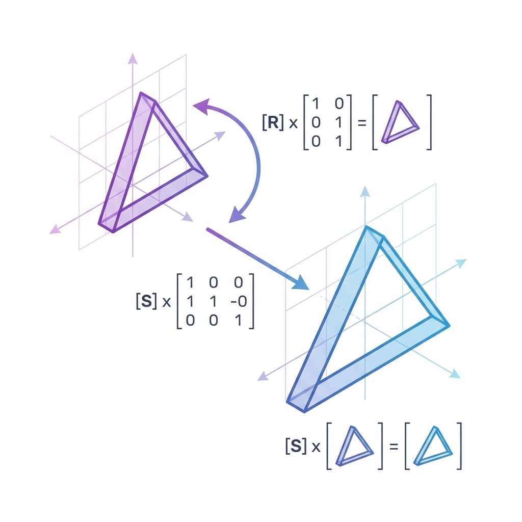 Matrix transformation of 3D triangle
