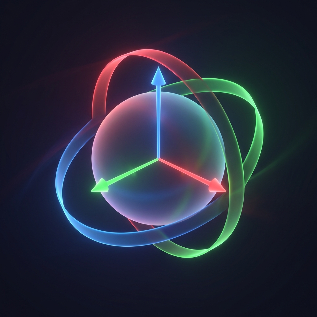 3D sphere with quaternion rotation axes